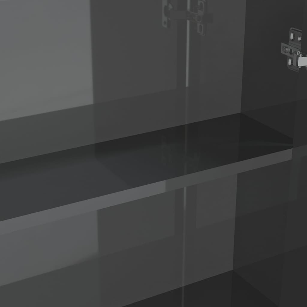 Bathroom Mirror Cabinet 60x15x75 cm MDF Shining Grey