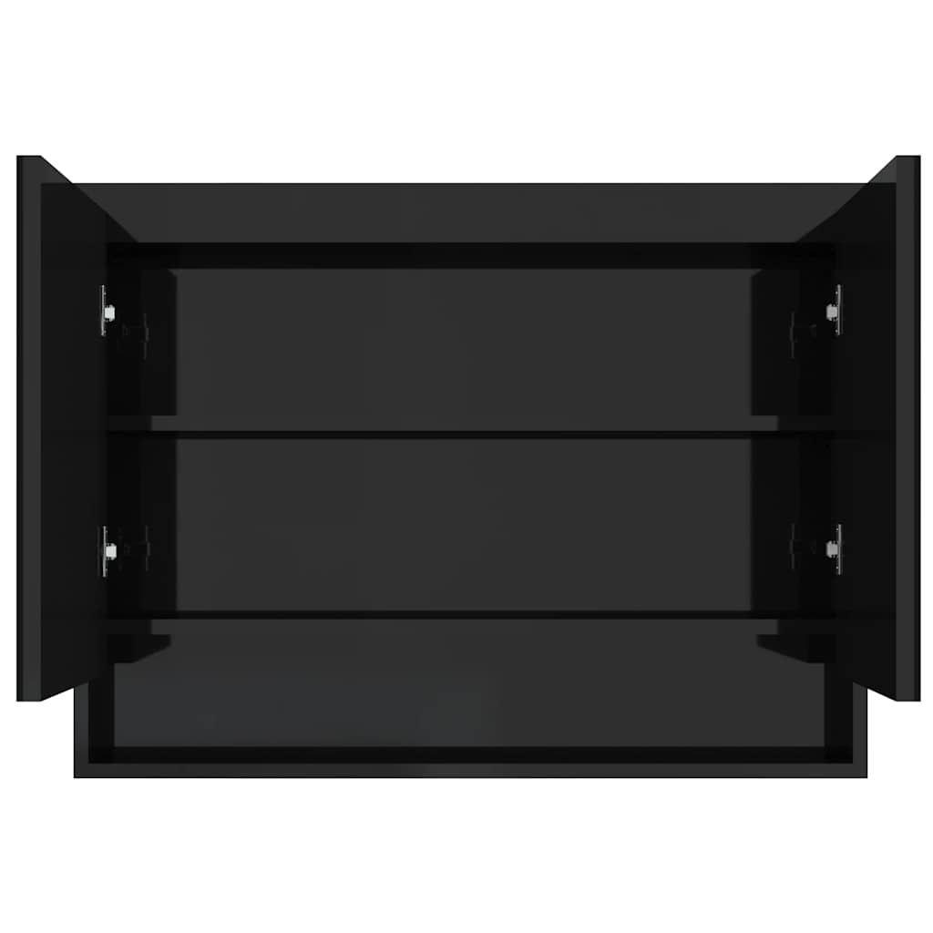 331531 vidaXL Bathroom Mirror Cabinet 80x15x60 cm MDF Shining Black