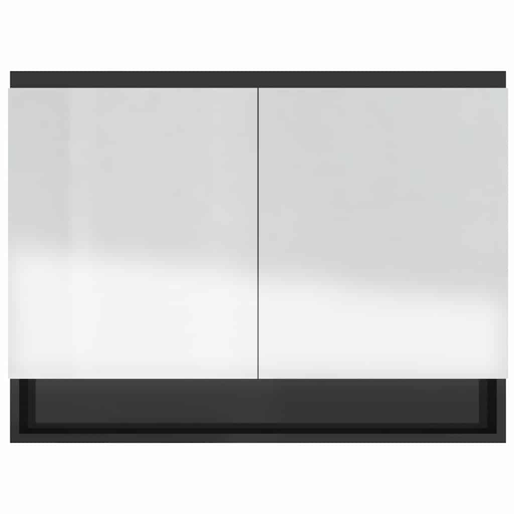 331531 vidaXL Bathroom Mirror Cabinet 80x15x60 cm MDF Shining Black