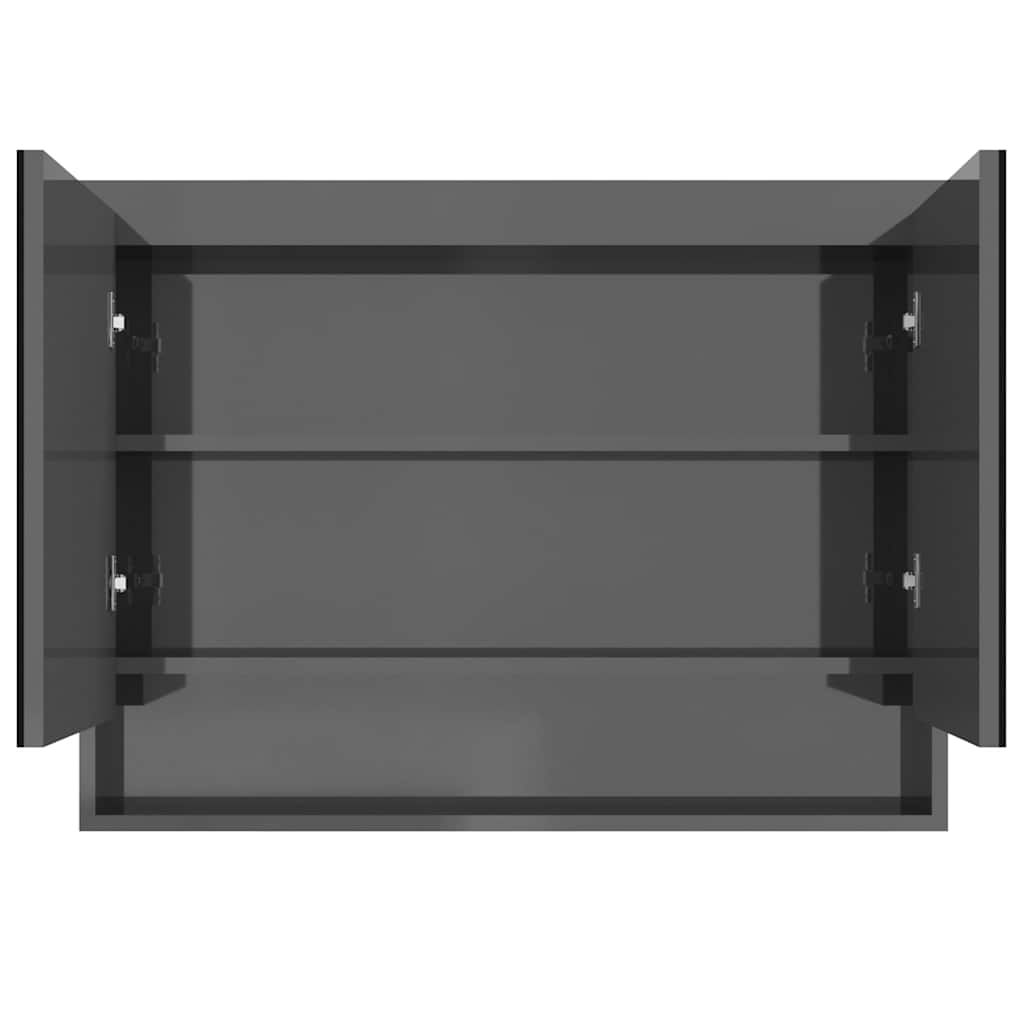 331533 vidaXL Bathroom Mirror Cabinet 80x15x60 cm MDF Shining Grey