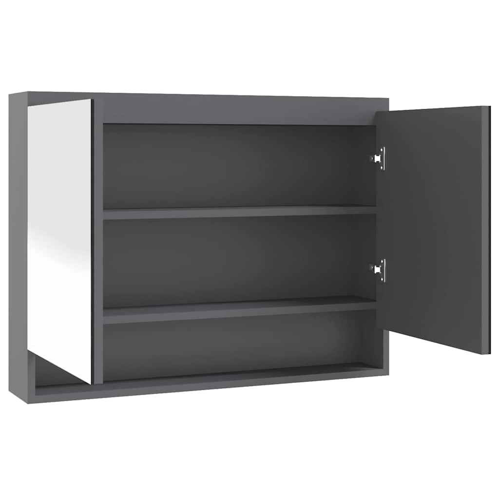 331534 vidaXL Bathroom Mirror Cabinet 80x15x60 cm MDF Grey