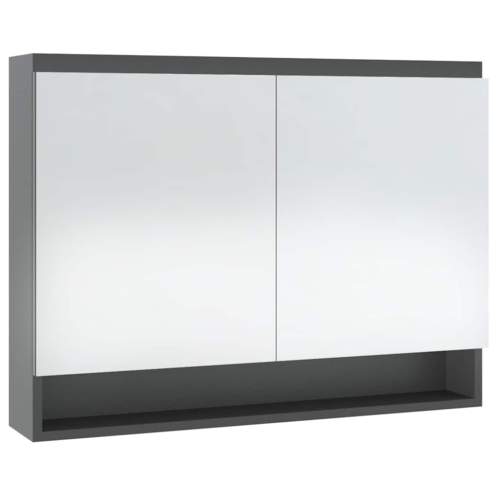 331534 vidaXL Bathroom Mirror Cabinet 80x15x60 cm MDF Grey