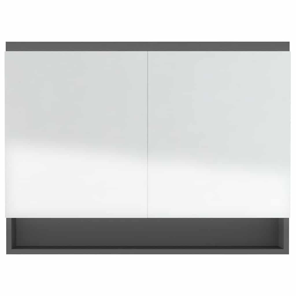 331534 vidaXL Bathroom Mirror Cabinet 80x15x60 cm MDF Grey