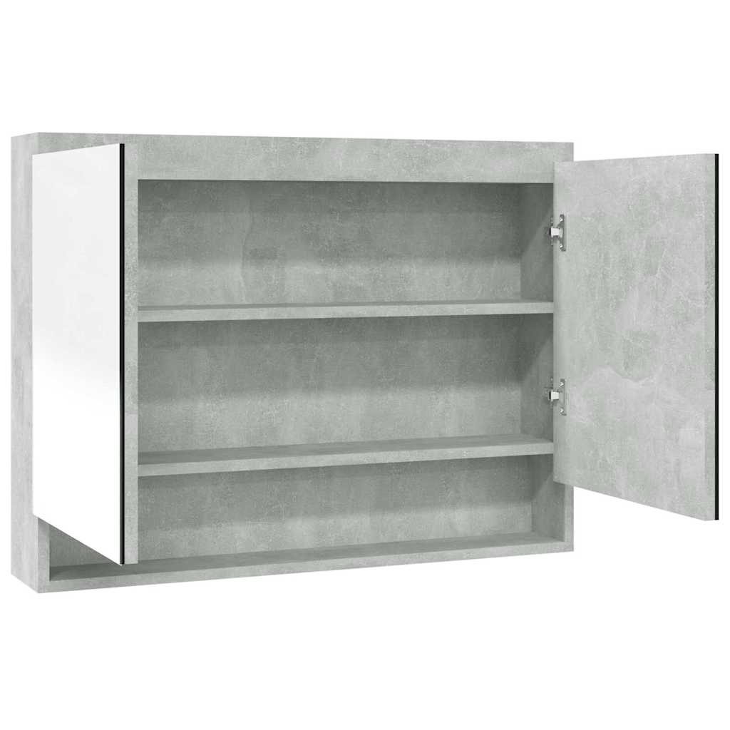 331535 vidaXL Bathroom Mirror Cabinet 80x15x60 cm MDF Concrete Grey