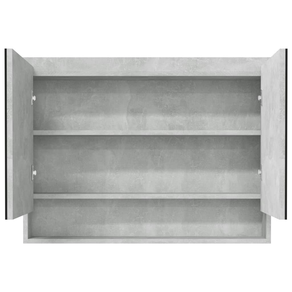 Bathroom Mirror Cabinet 80x15x60 cm MDF Concrete Grey