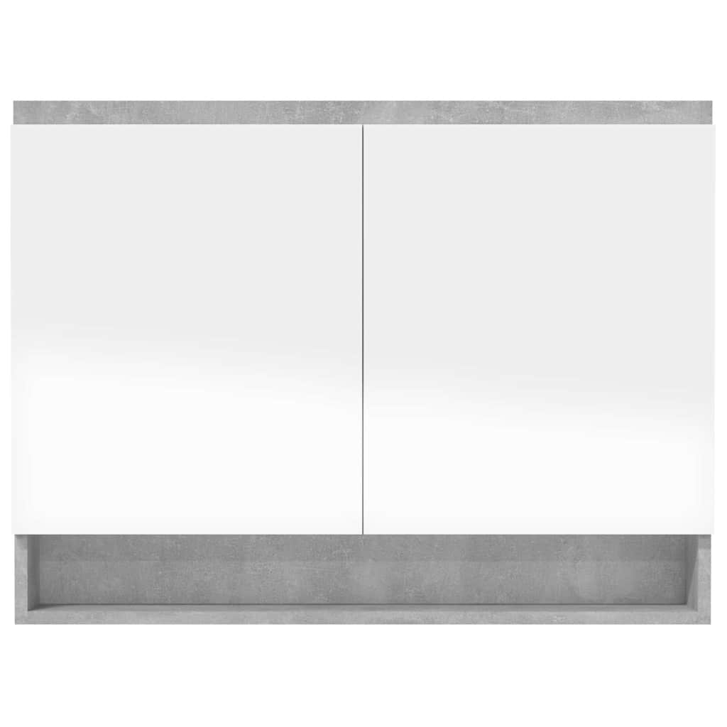 331535 vidaXL Bathroom Mirror Cabinet 80x15x60 cm MDF Concrete Grey