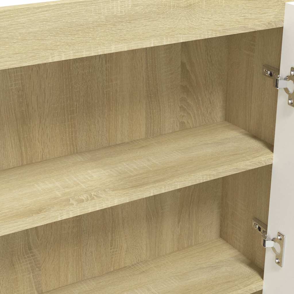 331537 vidaXL Bathroom Mirror Cabinet 80x15x60 cm MDF White and Oak