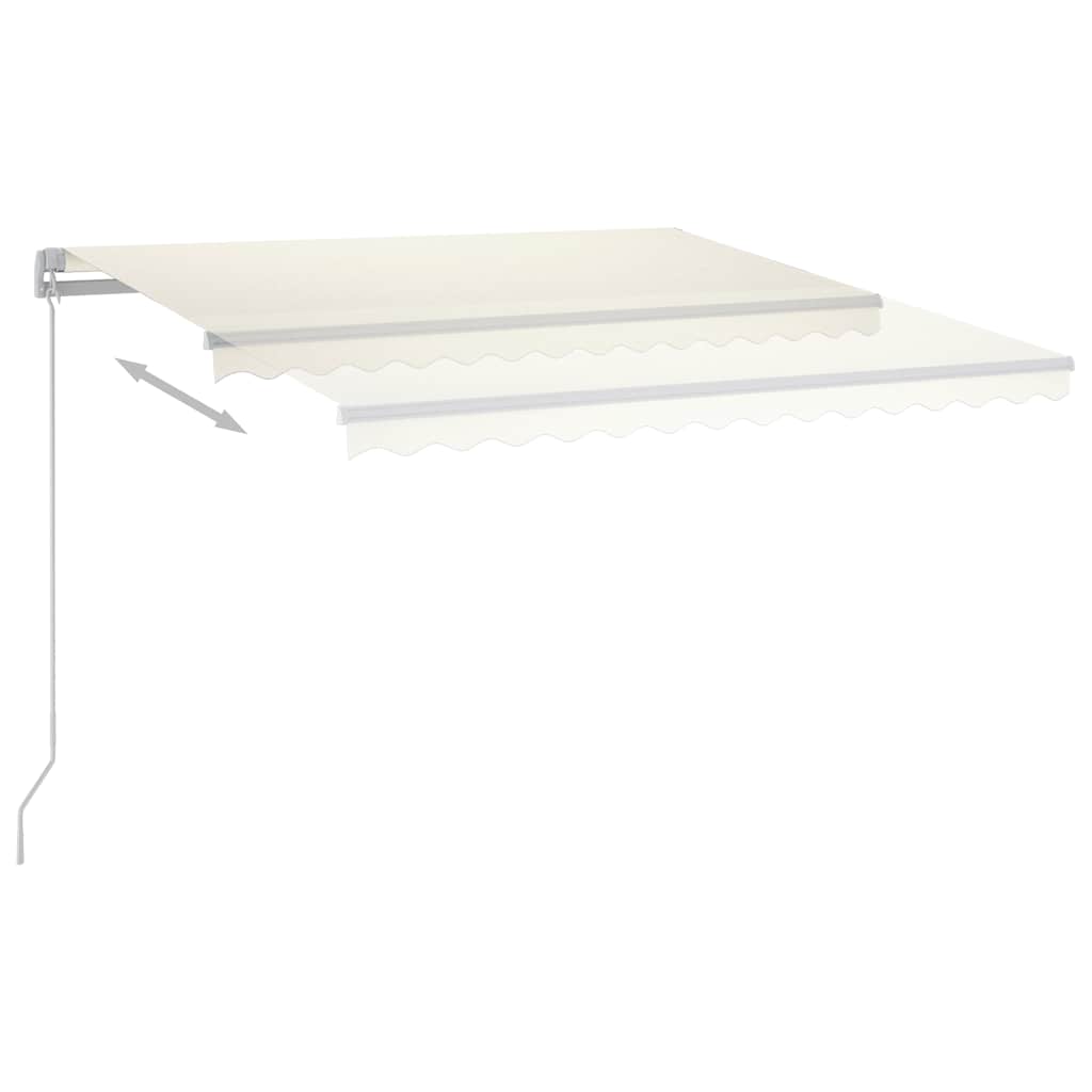Manual Retractable Awning with LED 300x250 cm Cream