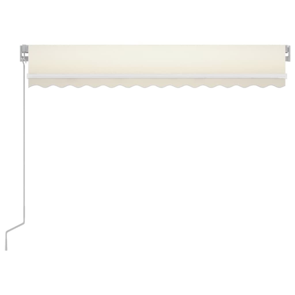 3068882 vidaXL Manual Retractable Awning with LED 350x250 cm Cream (313200+313167)