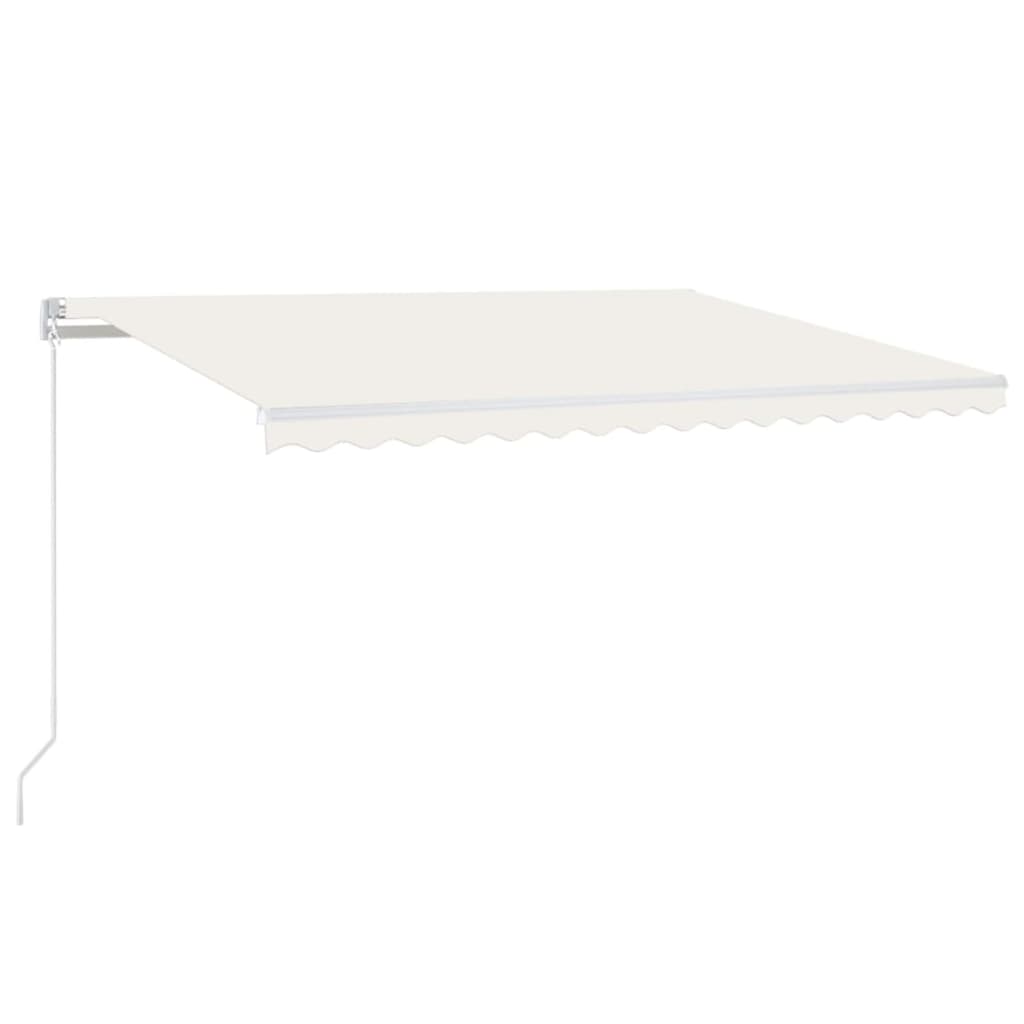 Manual Retractable Awning with LED 450x300 cm Cream