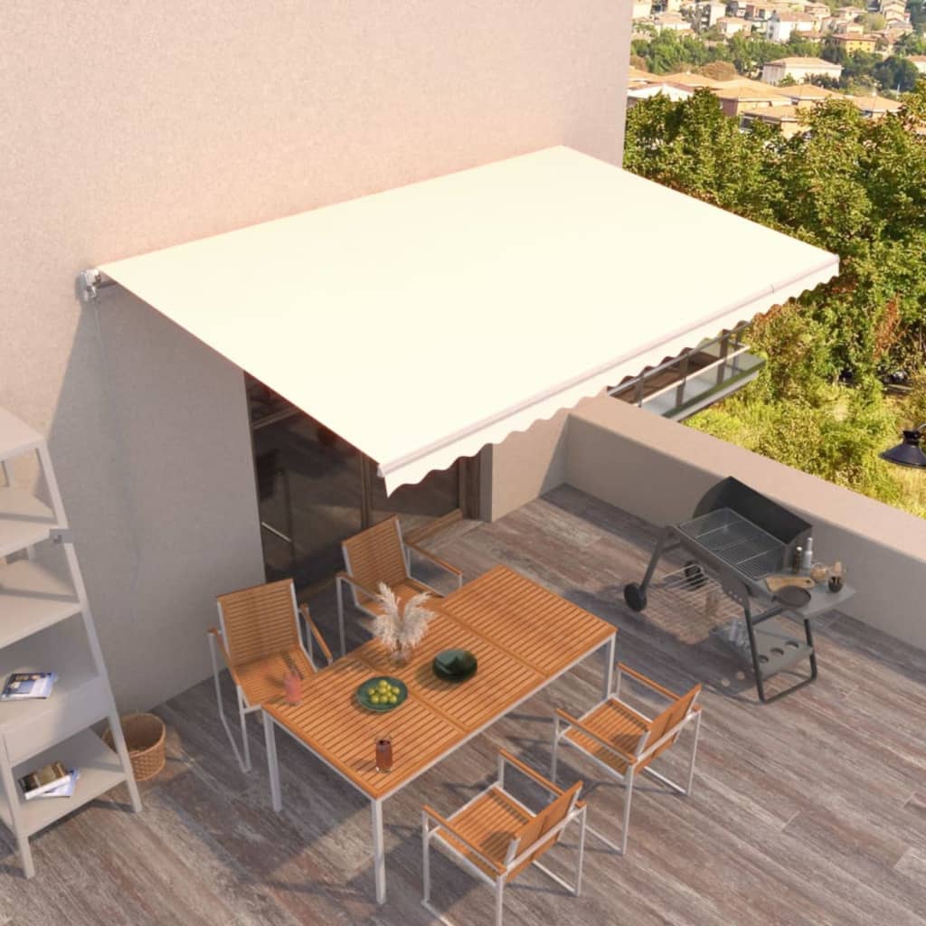 vidaXL Manual Retractable Awning 500x300 cm Cream