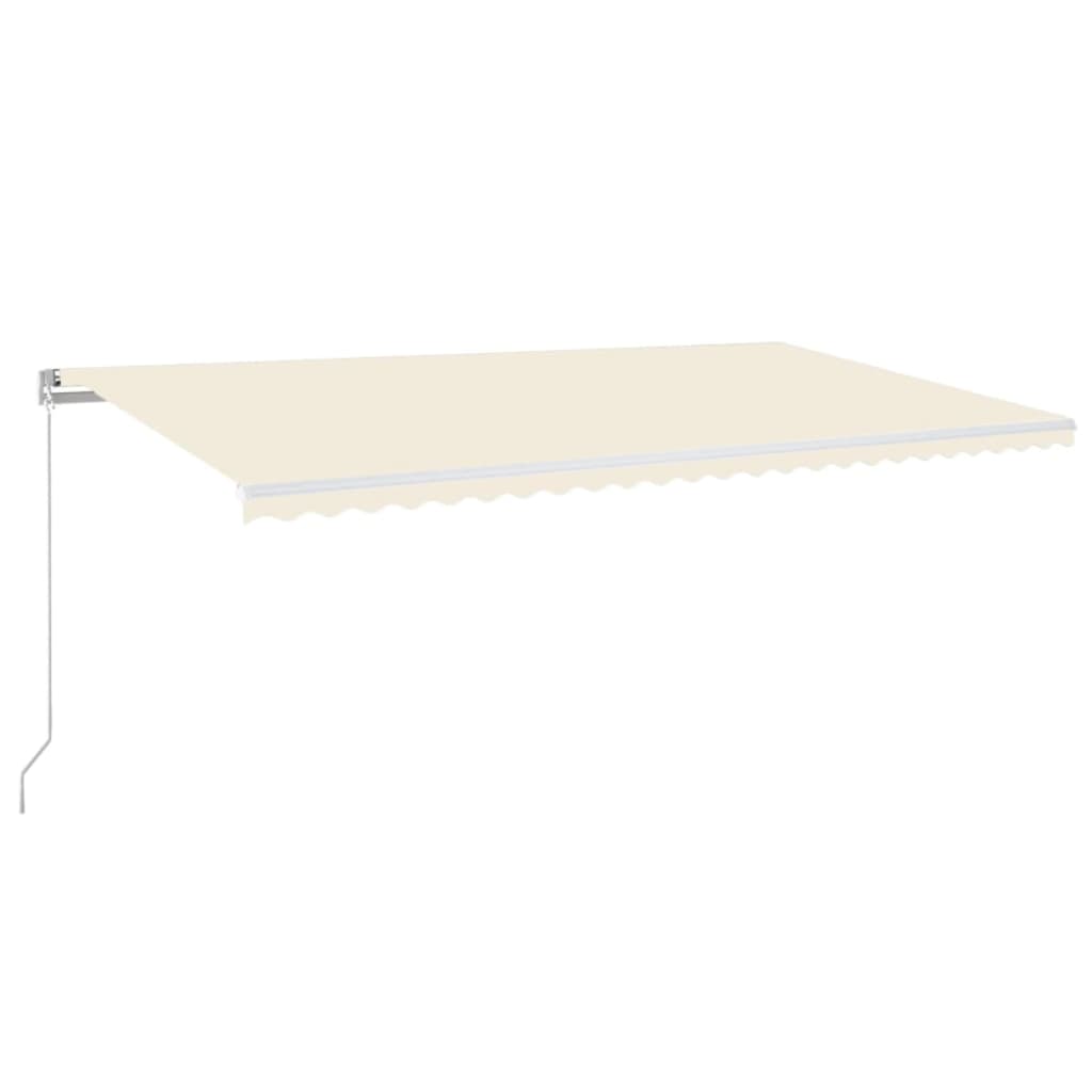 vidaXL Manual Retractable Awning with LED 600x300 cm Cream