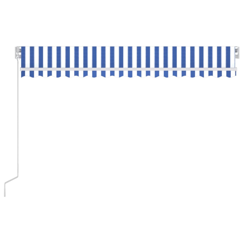 Manual Retractable Awning 400x350 cm Blue and White