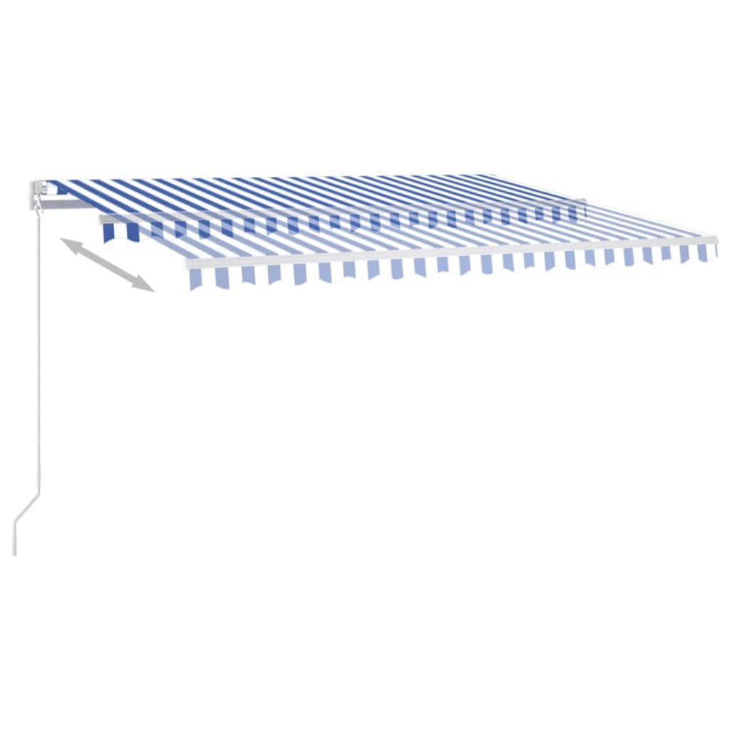 Manual Retractable Awning 400x350 cm Blue and White