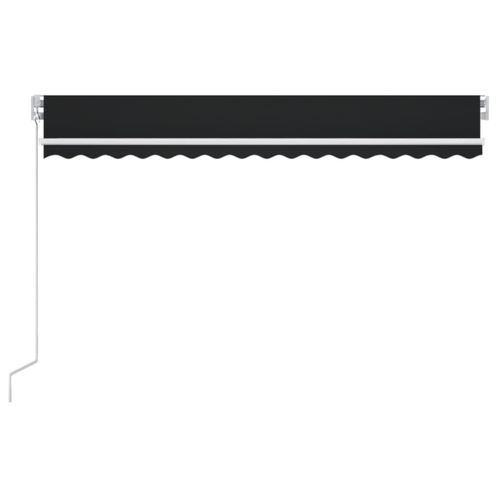 Manual Retractable Awning with LED 400x350 cm Anthracite