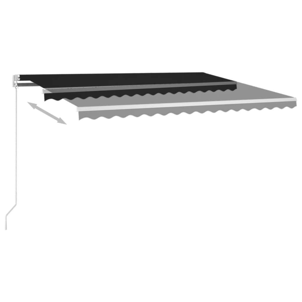 Manual Retractable Awning with LED 400x350 cm Anthracite
