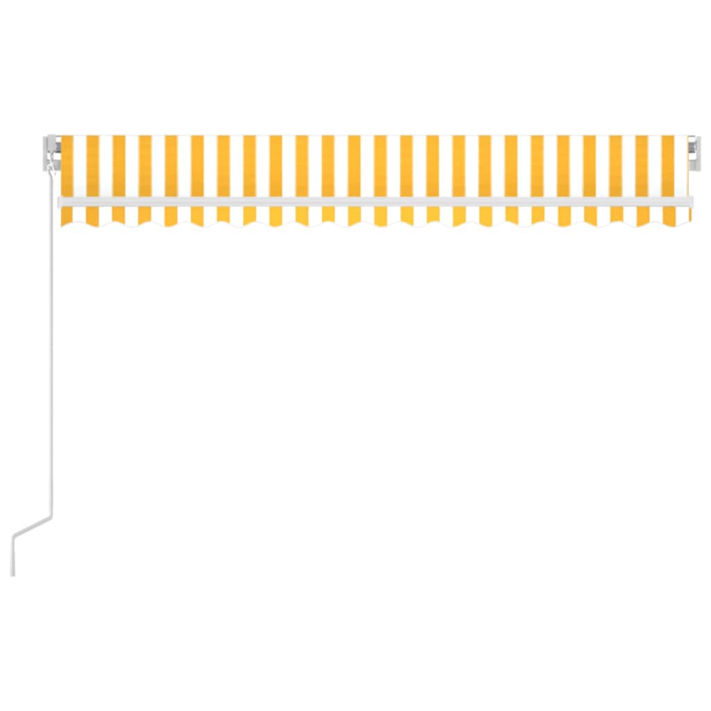 Manual Retractable Awning 450x350 cm Yellow and White