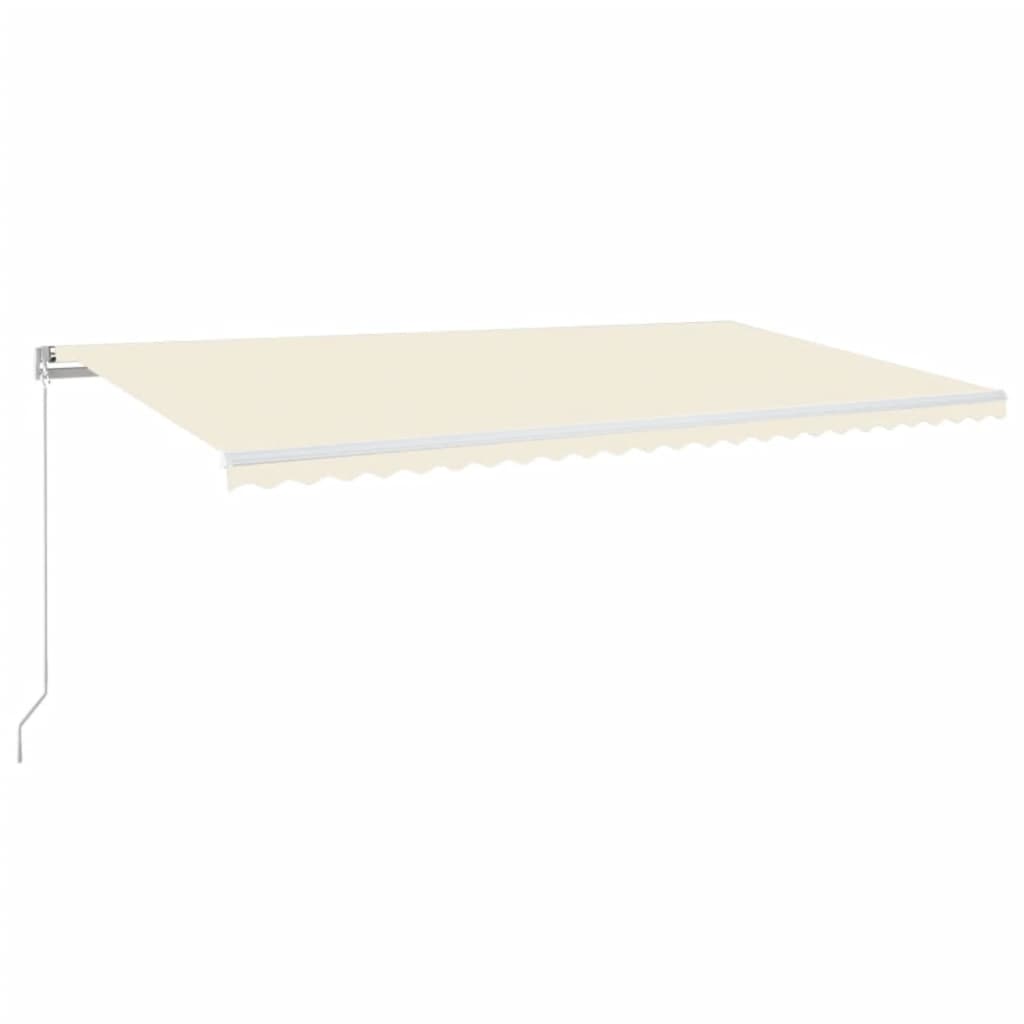 vidaXL Manual Retractable Awning with LED 600x350 cm Cream