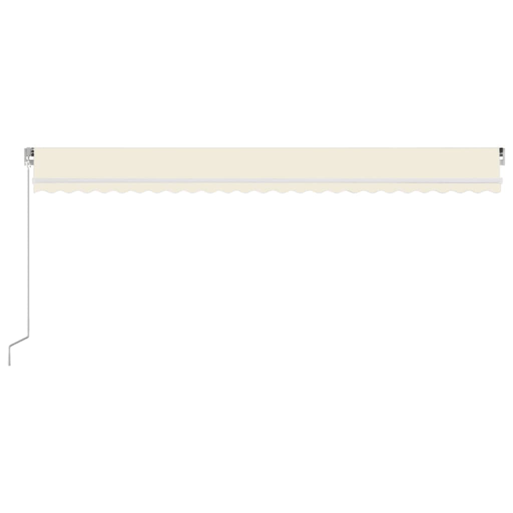 vidaXL Manual Retractable Awning with LED 600x350 cm Cream