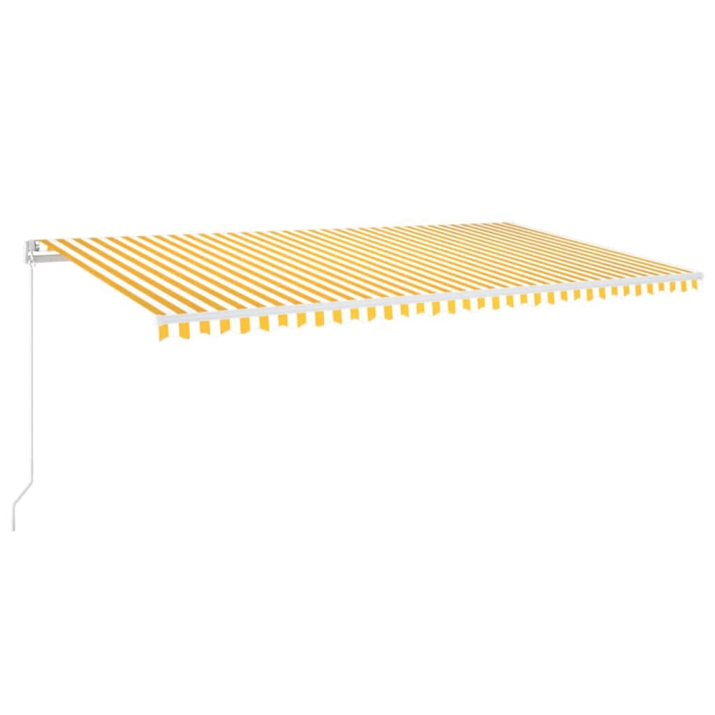 vidaXL Manual Retractable Awning with LED 600x350 cm Yellow and White