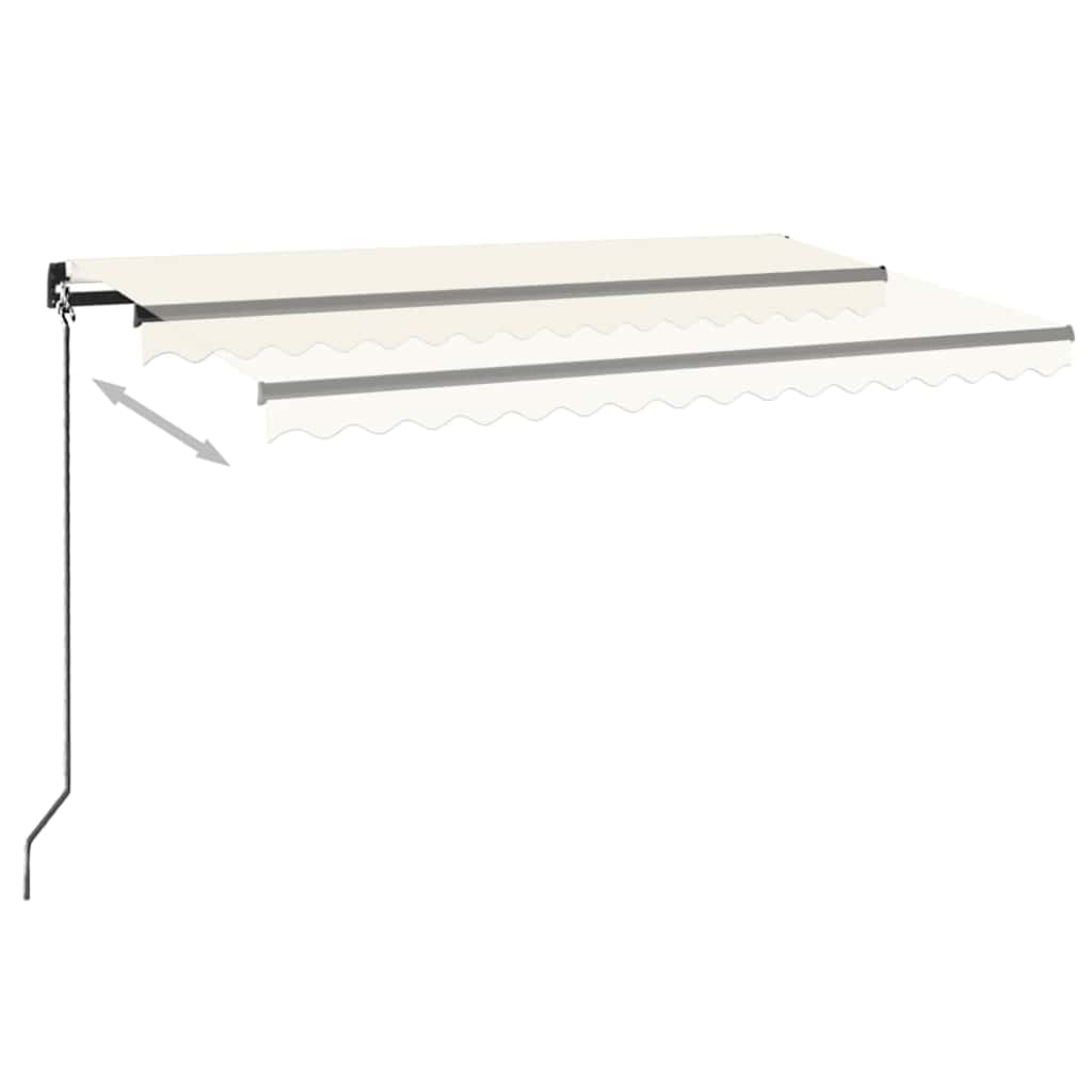 3069117 vidaXL Manual Retractable Awning 450x300 cm Cream (313232+313168)