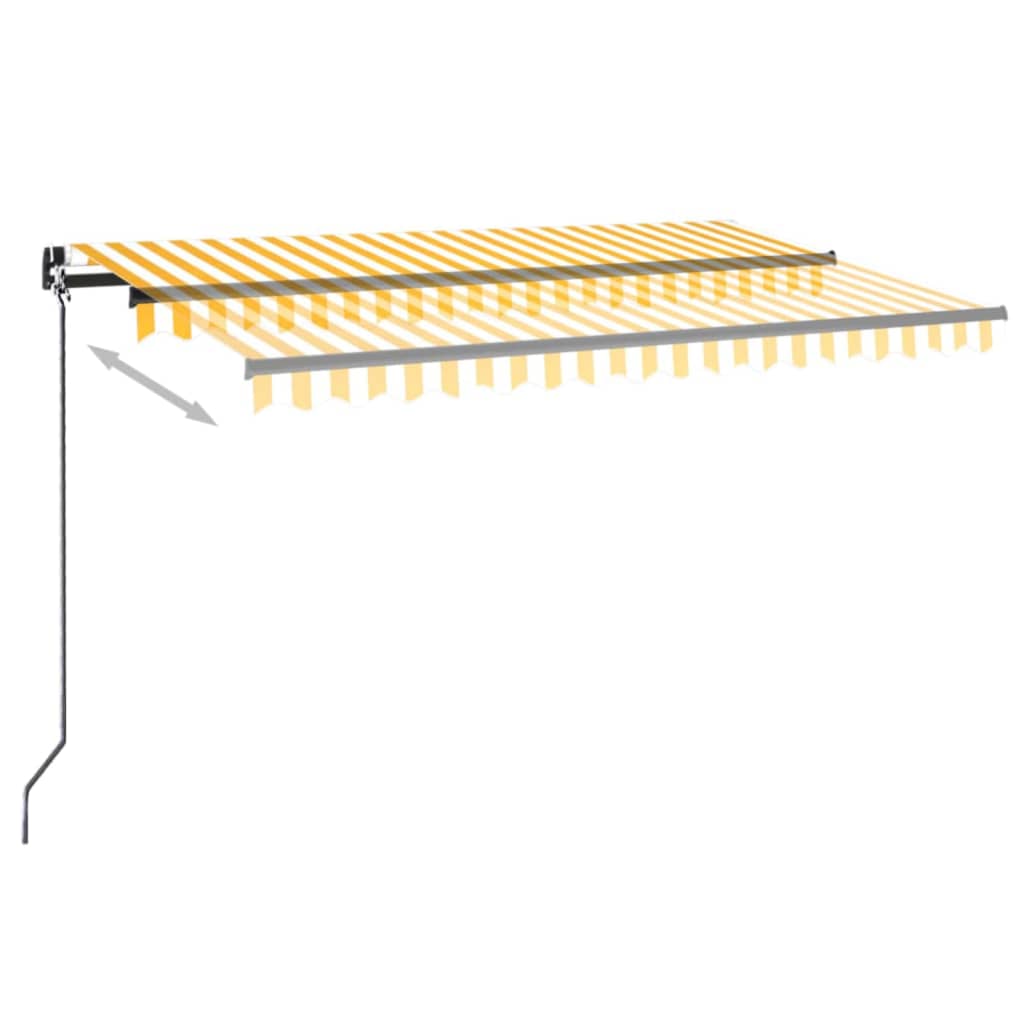 Manual Retractable Awning 450x300 cm Yellow and White