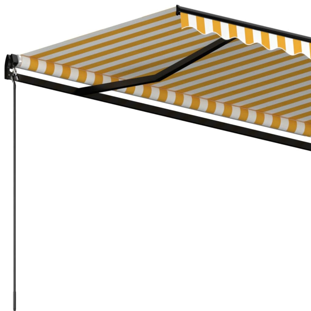 Manual Retractable Awning 450x300 cm Yellow and White