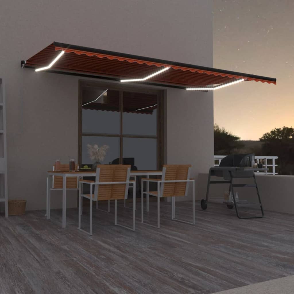 Retractable Awning | Orange and Brown