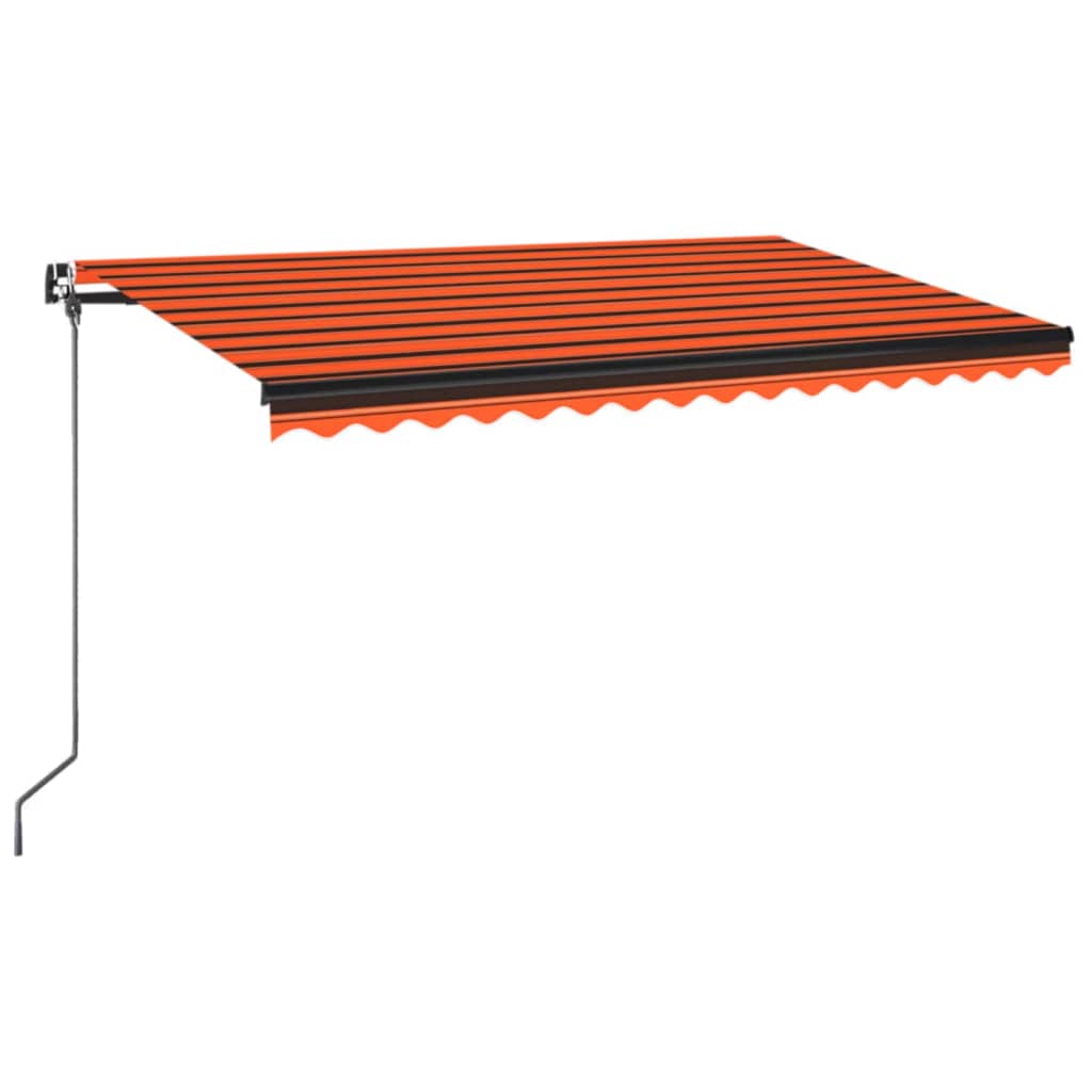 vidaXL Manual Retractable Awning 400x350 cm Orange and Brown