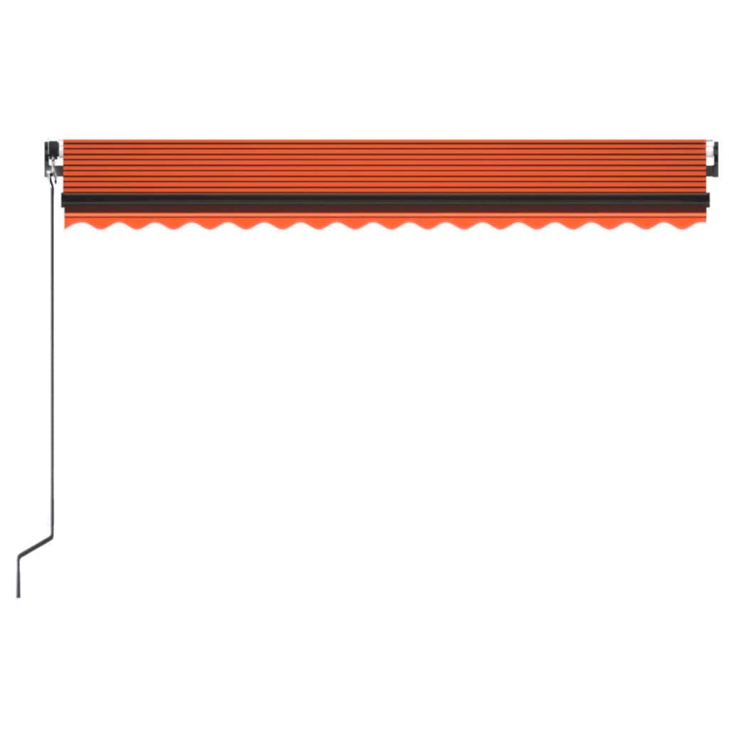 vidaXL Manual Retractable Awning 400x350 cm Orange and Brown