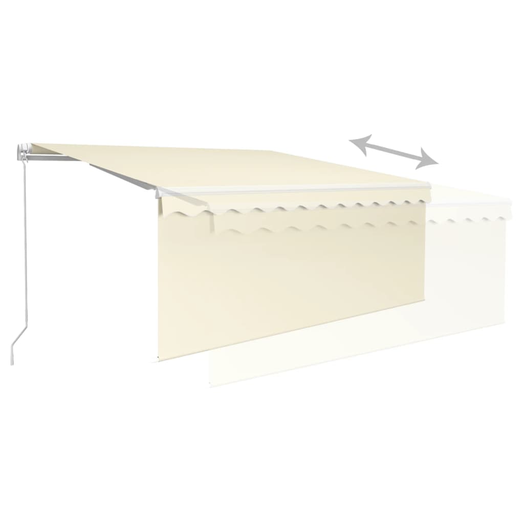 Manual Retractable Awning with Blind 3.5x2.5m Cream