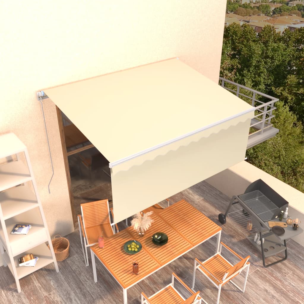 Manual Retractable Awning with Blind 3.5x2.5m Cream