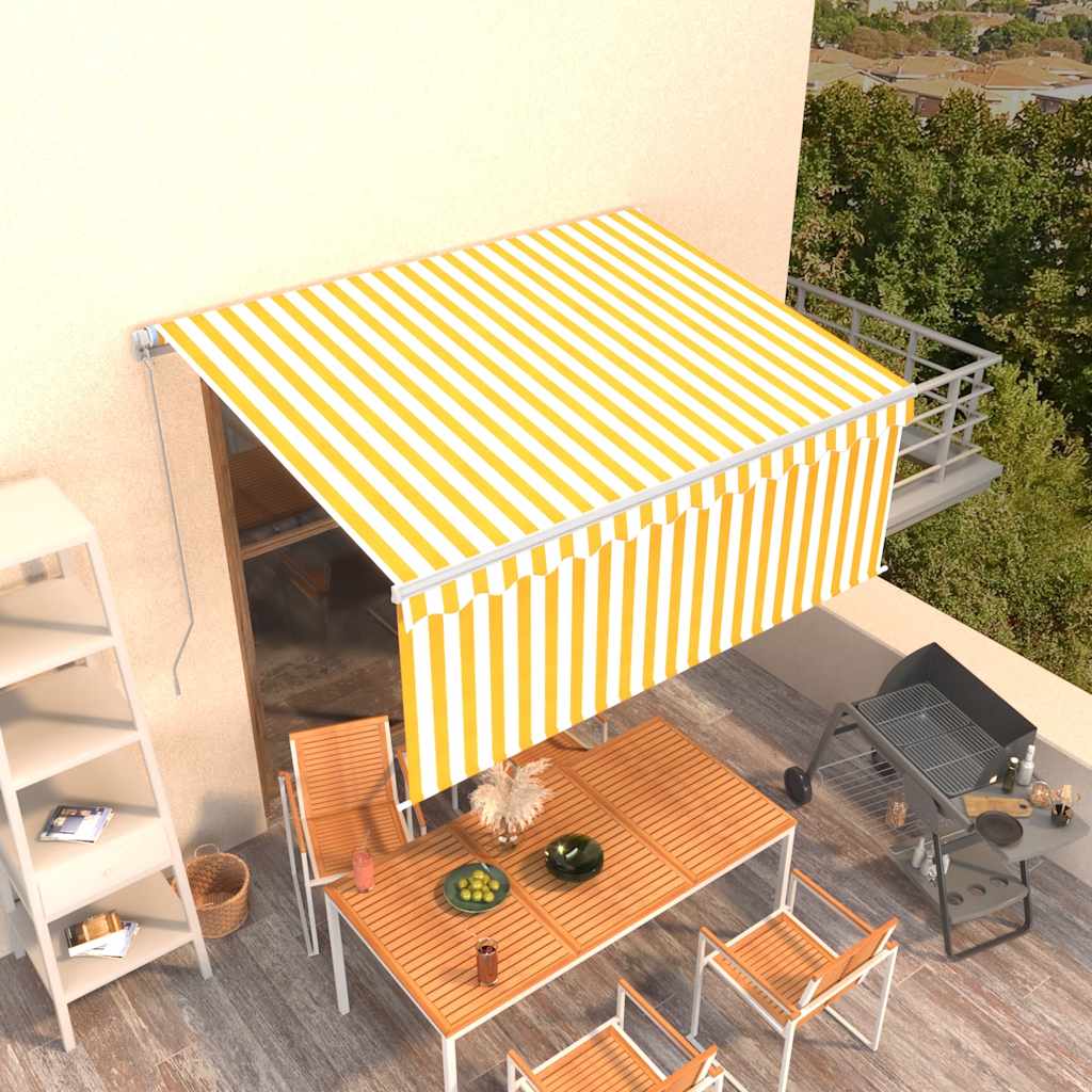 Retractable Awning | Yellow and white
