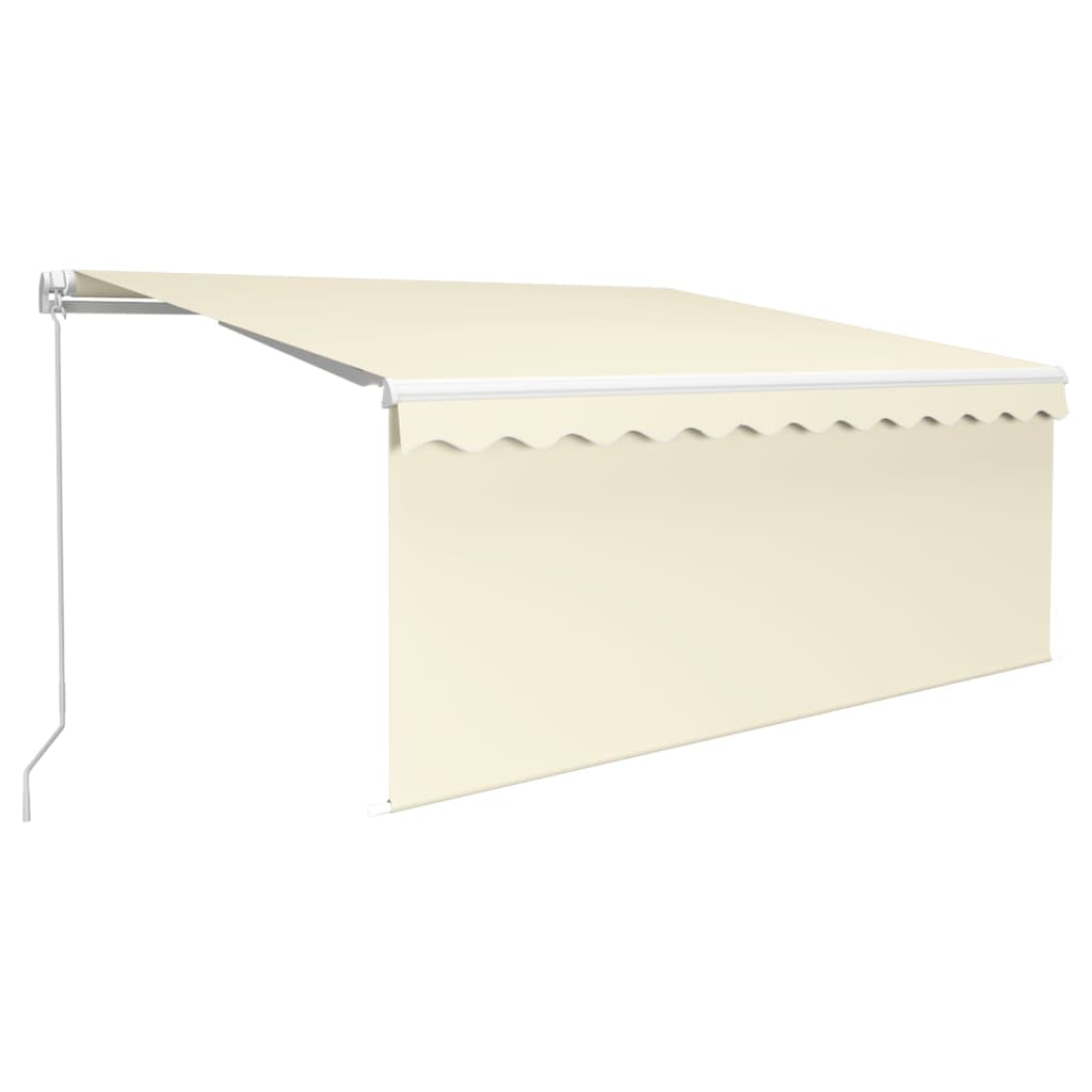 Manual Retractable Awning with Blind&LED 3.5x2.5m Cream