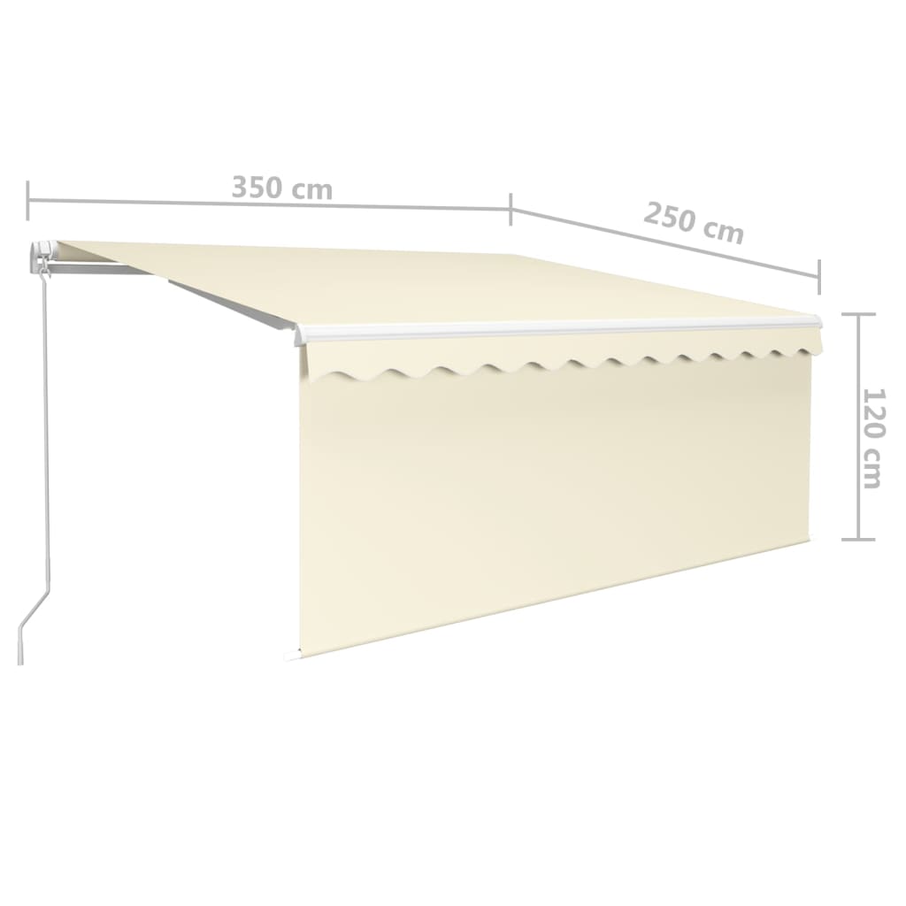 Manual Retractable Awning with Blind&LED 3.5x2.5m Cream