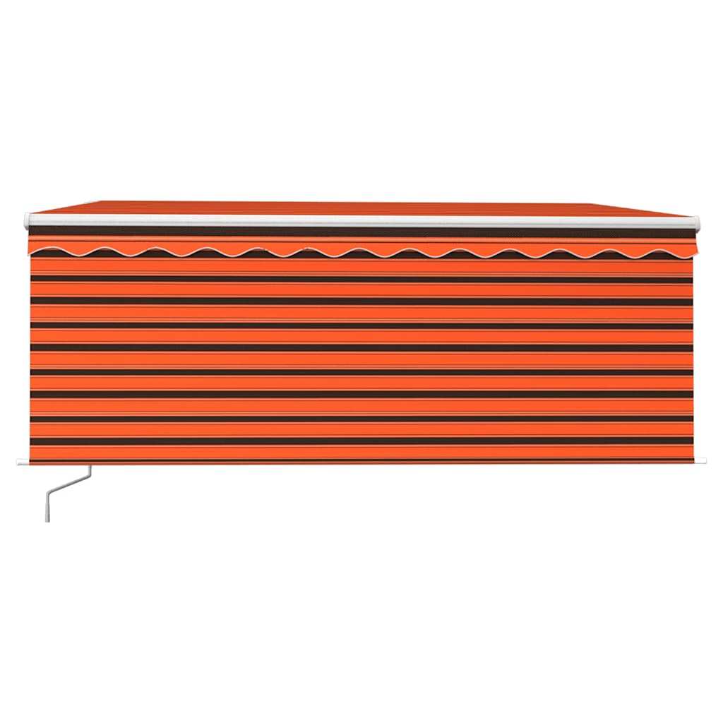 Manual Retractable Awning with Blind&LED 3.5x2.5m Orange&Brown