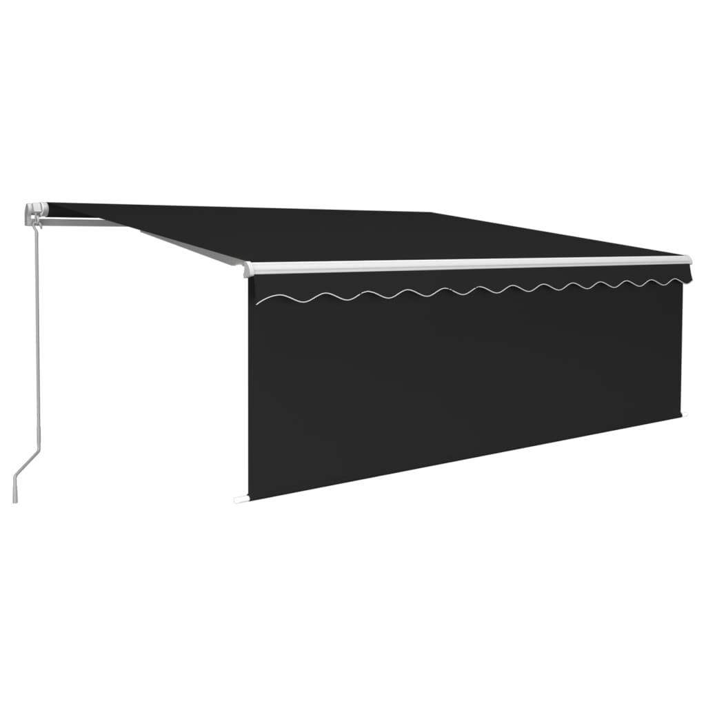 vidaXL Manual Retractable Awning with Blind&LED 4.5x3m Anthracite