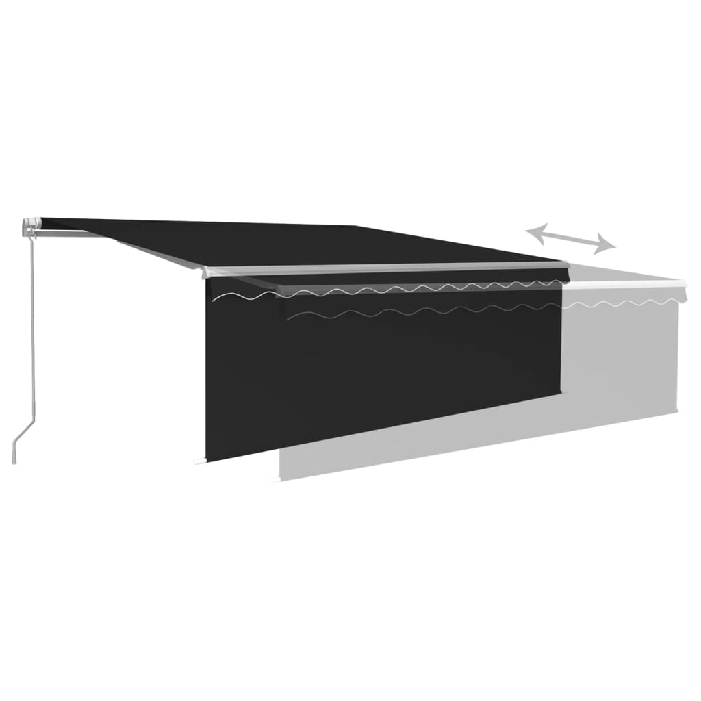 vidaXL Manual Retractable Awning with Blind&LED 4.5x3m Anthracite