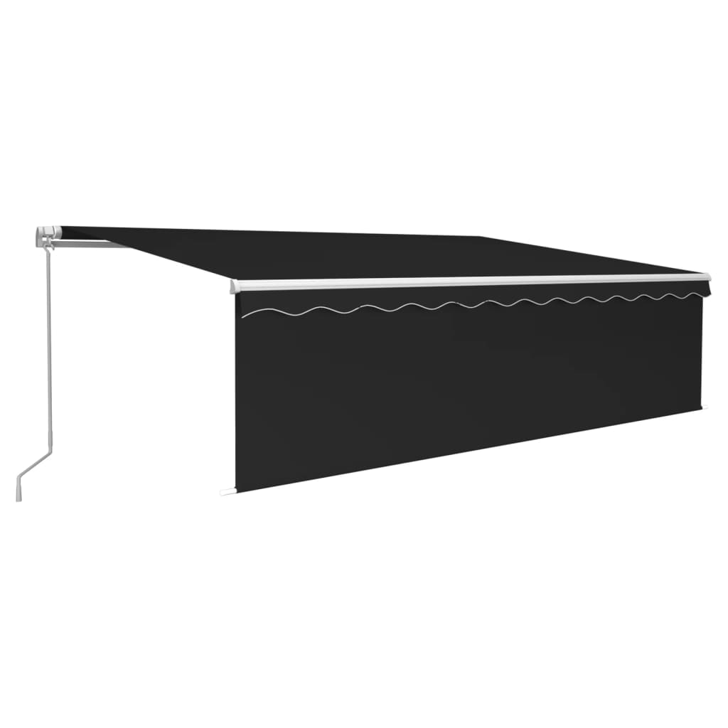 vidaXL Manual Retractable Awning with Blind&LED 5x3m Anthracite