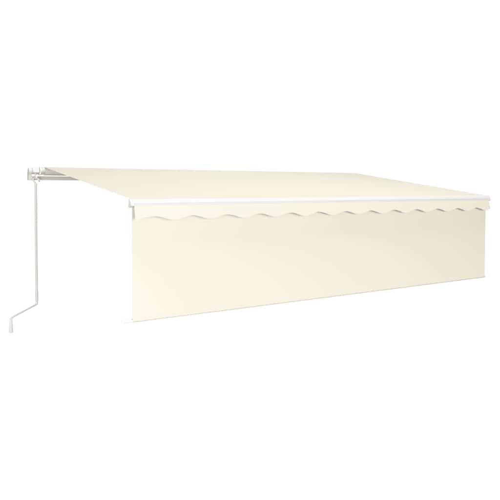 Manual Retractable Awning with Blind&LED 6x3m Cream