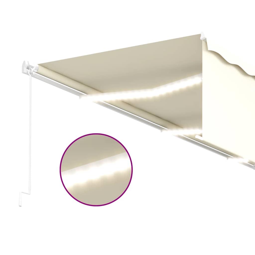 Manual Retractable Awning with Blind&LED 6x3m Cream