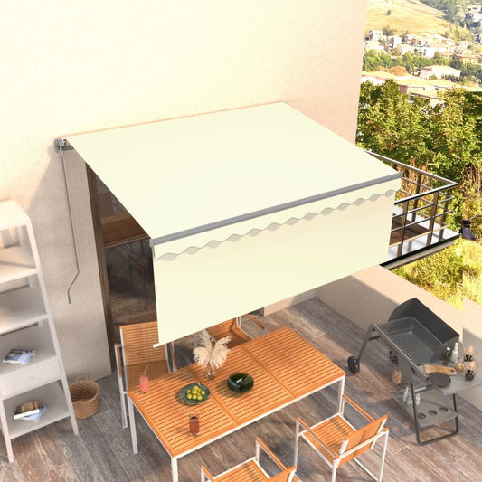3069377 vidaXL Manual Retractable Awning with Blind 3x2,5m Cream (313229+46833+313275)