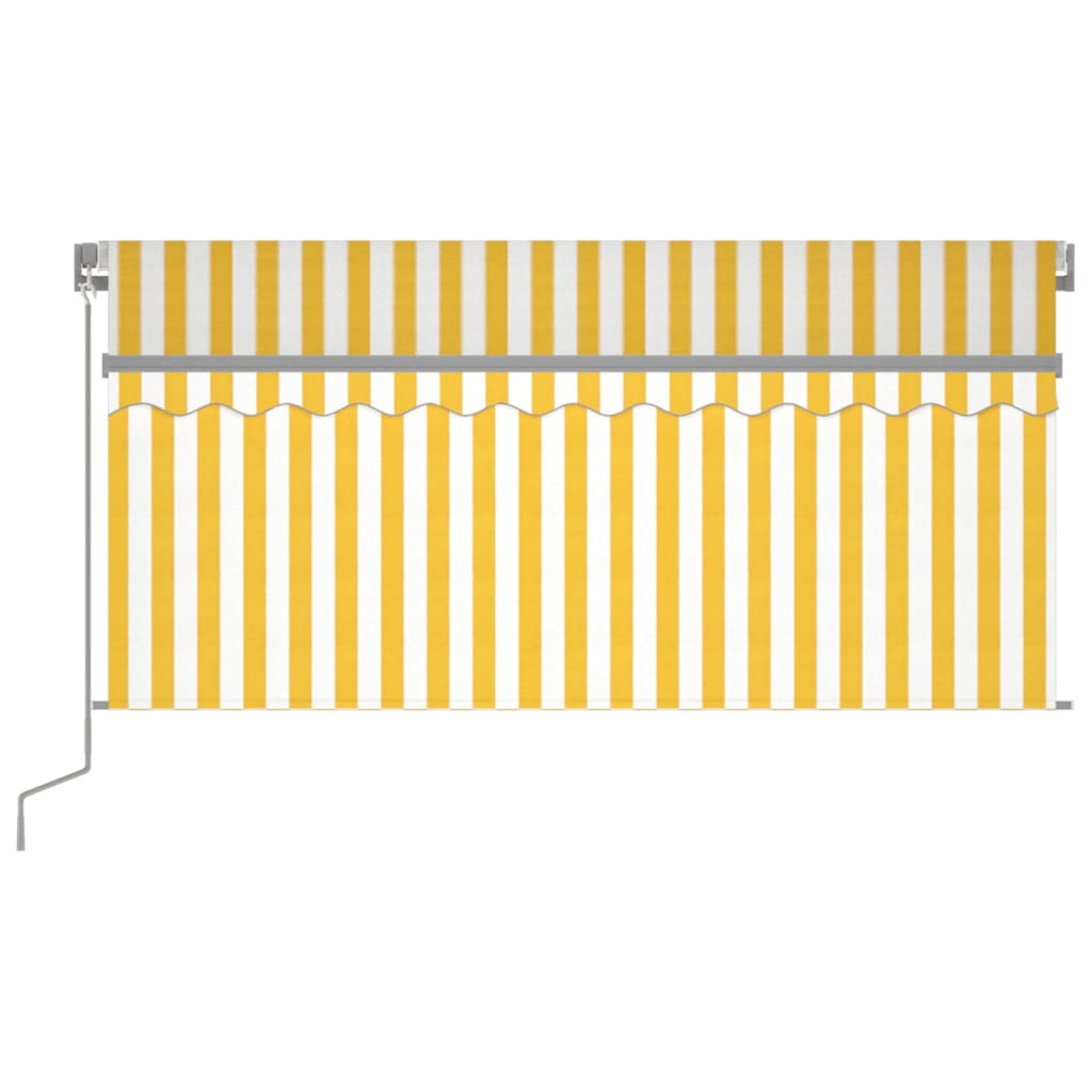 Manual Retractable Awning with Blind 3x2.5m Yellow&White