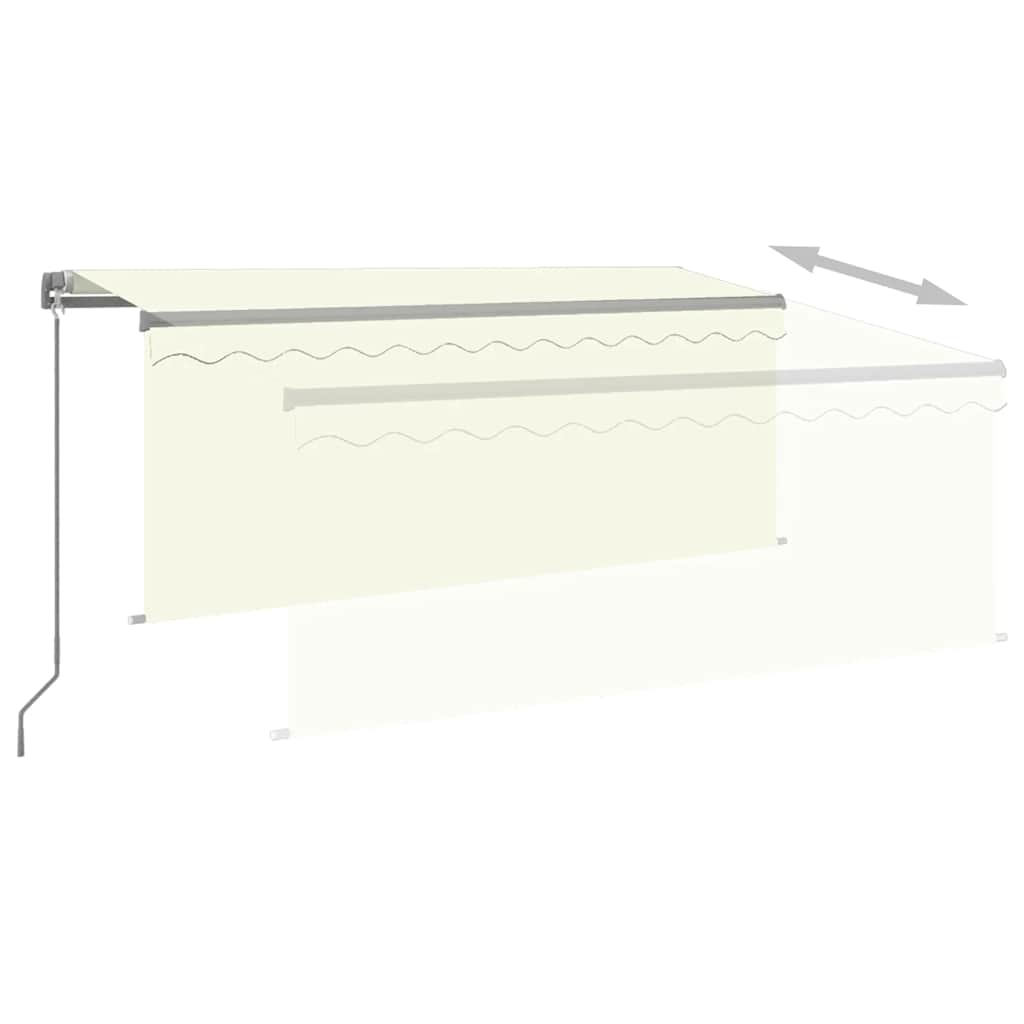 Manual Retractable Awning with Blind&LED 3x2.5m Cream