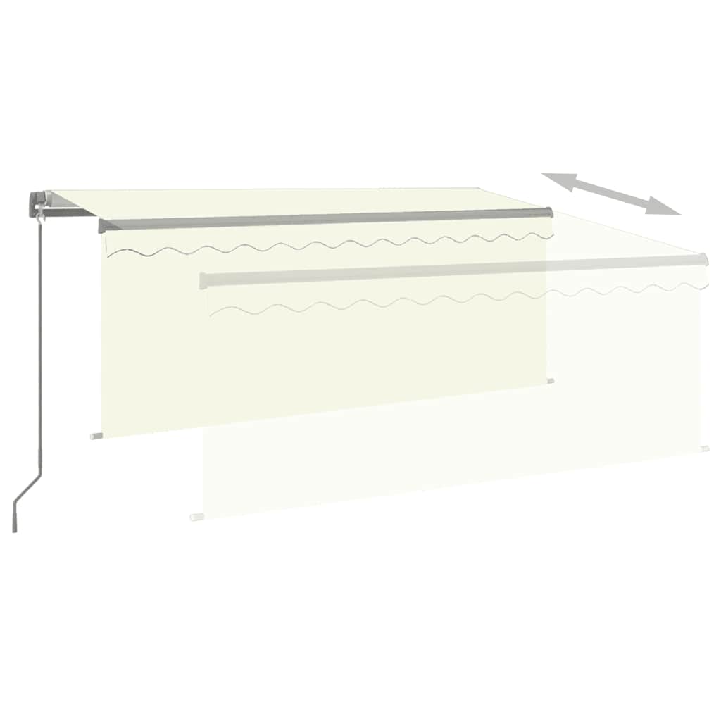 Manual Retractable Awning with Blind 3.5x2.5m Cream