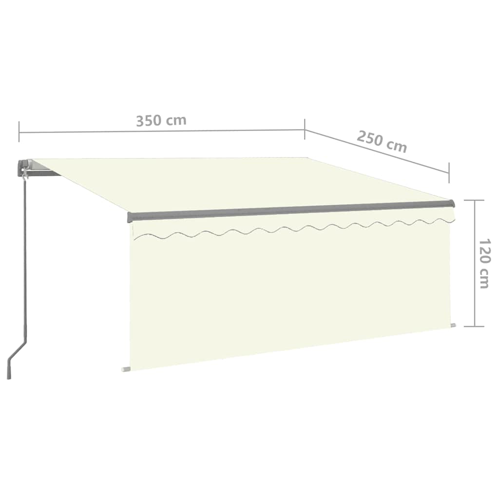 Manual Retractable Awning with Blind 3.5x2.5m Cream