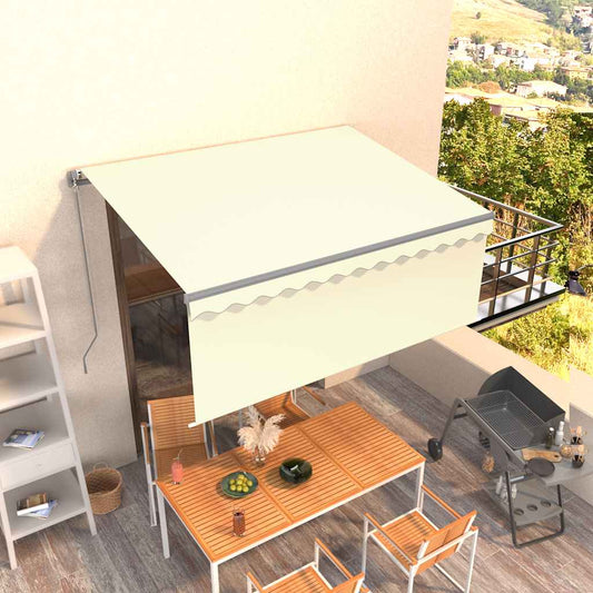 3069397 vidaXL Manual Retractable Awning with Blind 3,5x2,5m Cream (313230+313167+313276)