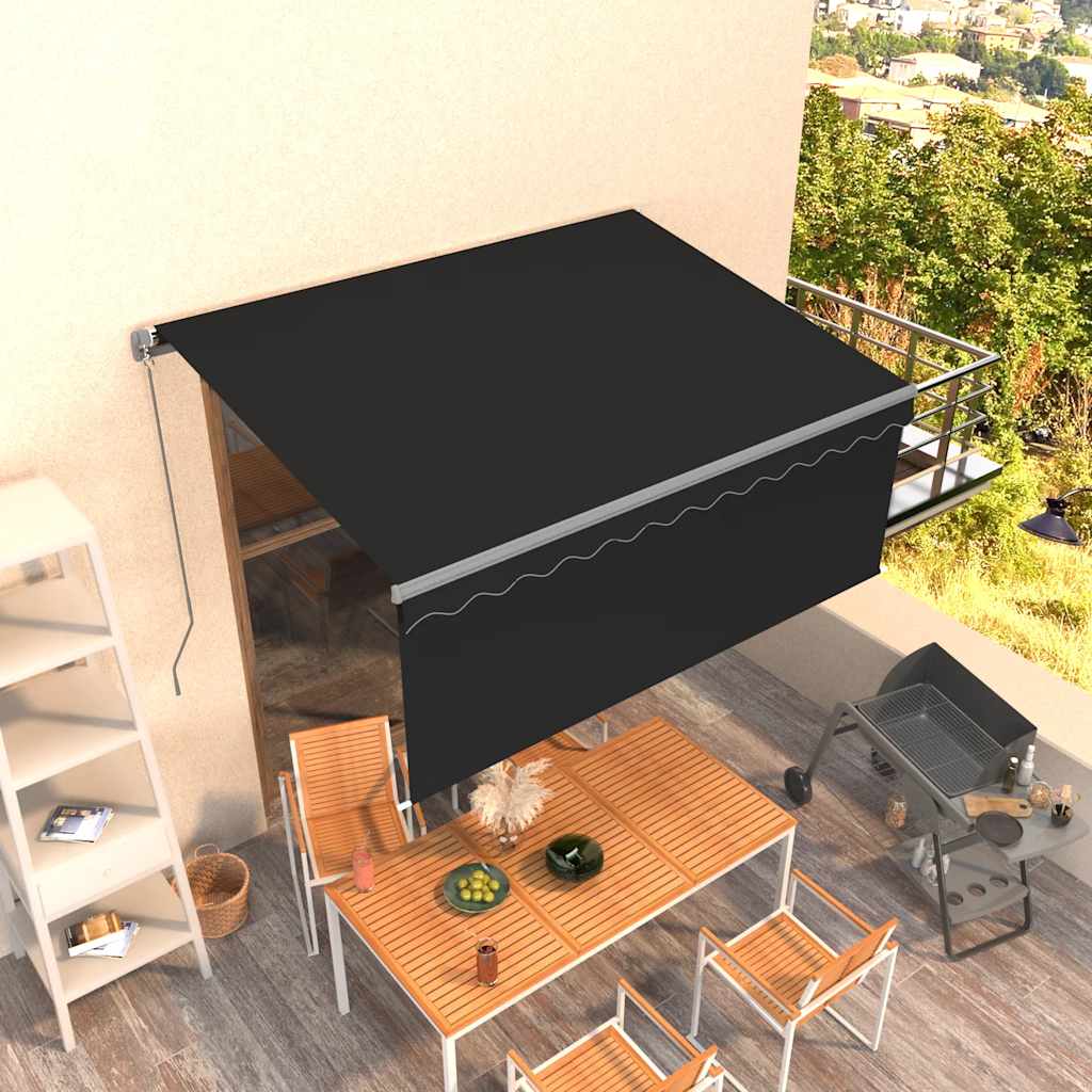 Manual Retractable Awning with Blind 3.5x2.5m Anthracite