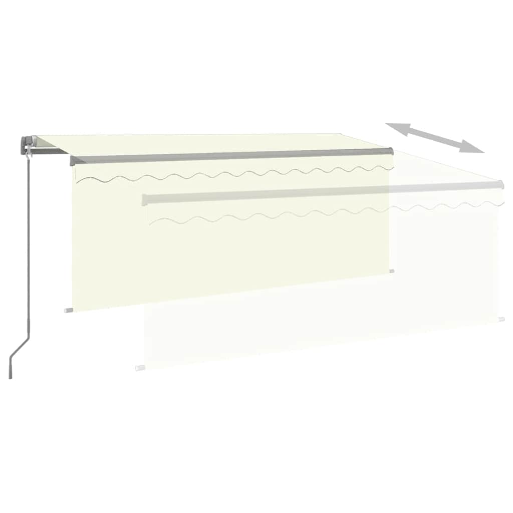 Manual Retractable Awning with Blind&LED 3.5x2.5m Cream