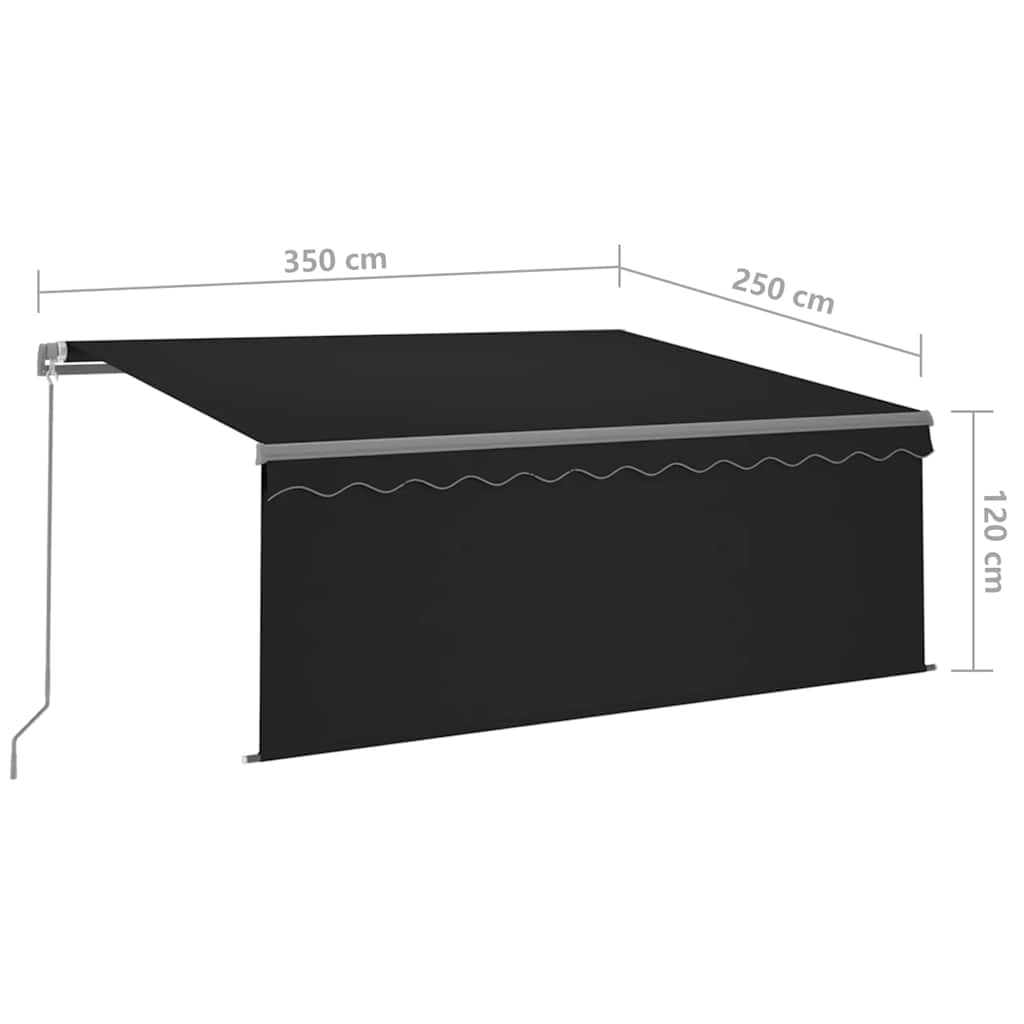 Retractable Awning | Anthracite | Powder-coated aluminium, Polyester